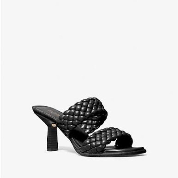 Michael Kors Shoes - Michael Kors Black Braided faux Leather Slide Sandals